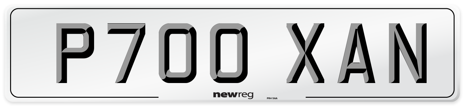 P700 XAN Number Plate from New Reg